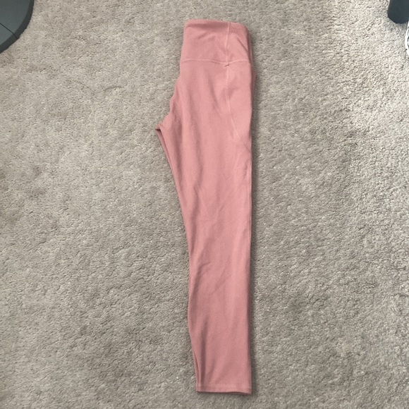 Fabletics PureLuxe High-Waisted Crossover 7/8 Leggings -PINK CANYON (24”) - Picture 2 of 3